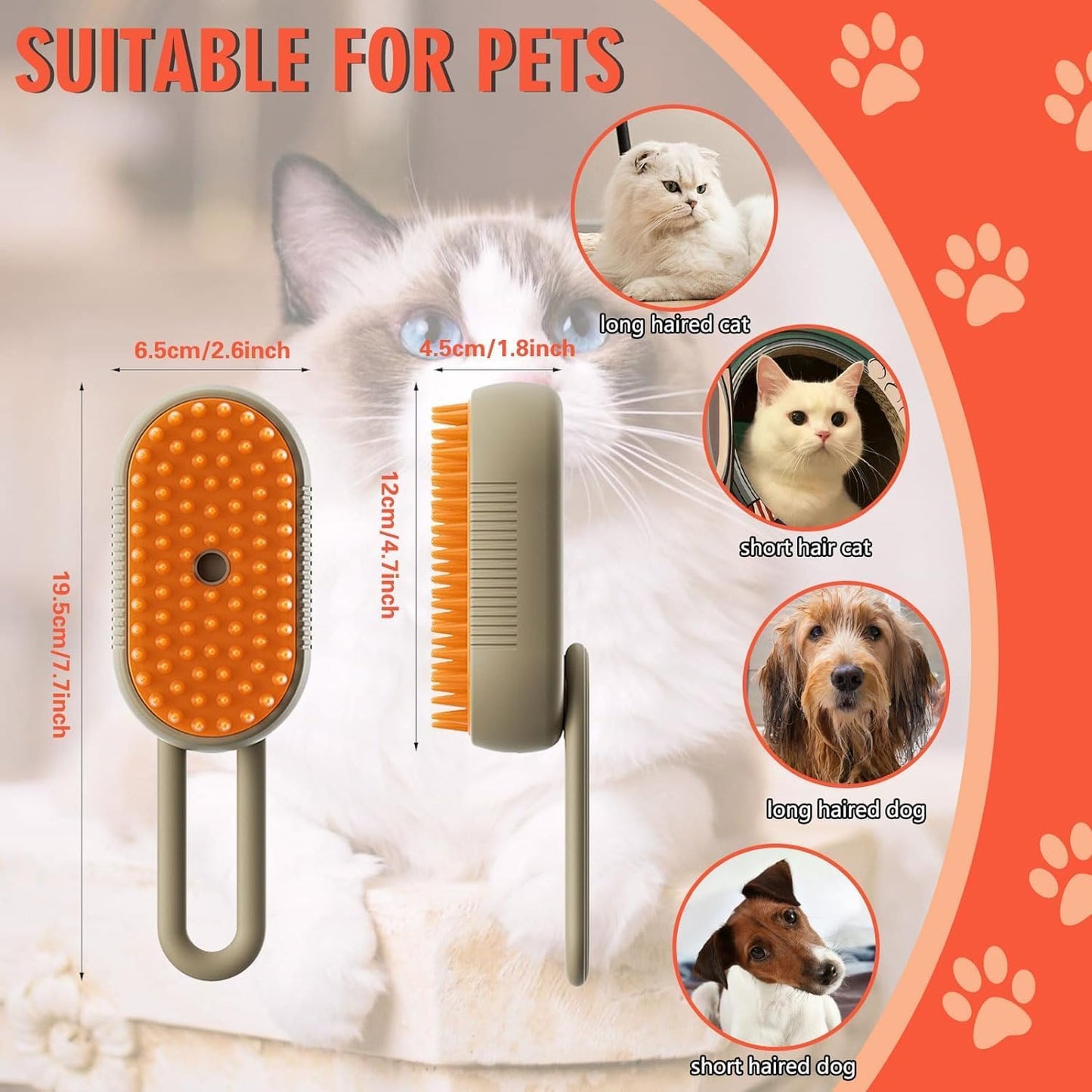 3 in 1 Electric Pet steam Grooming Comb
