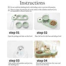 3 in 1 Dog Cat Bowls Water and Food Bowl Set