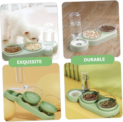 3 in 1 Dog Cat Bowls Water and Food Bowl Set