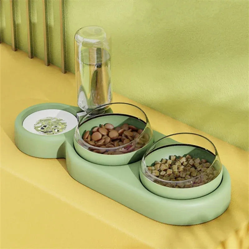 3 in 1 Dog Cat Bowls Water and Food Bowl Set